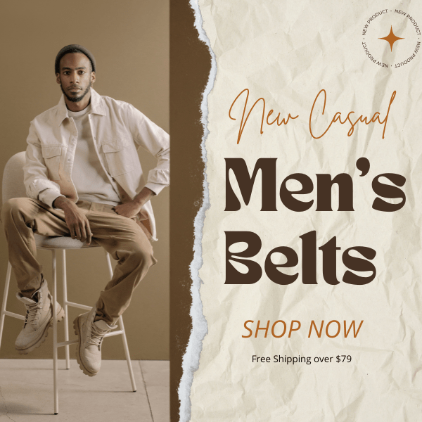 Men's casual belts collection Banner | BeltNBags