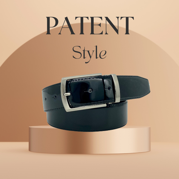 Patent Leather Belt for Men