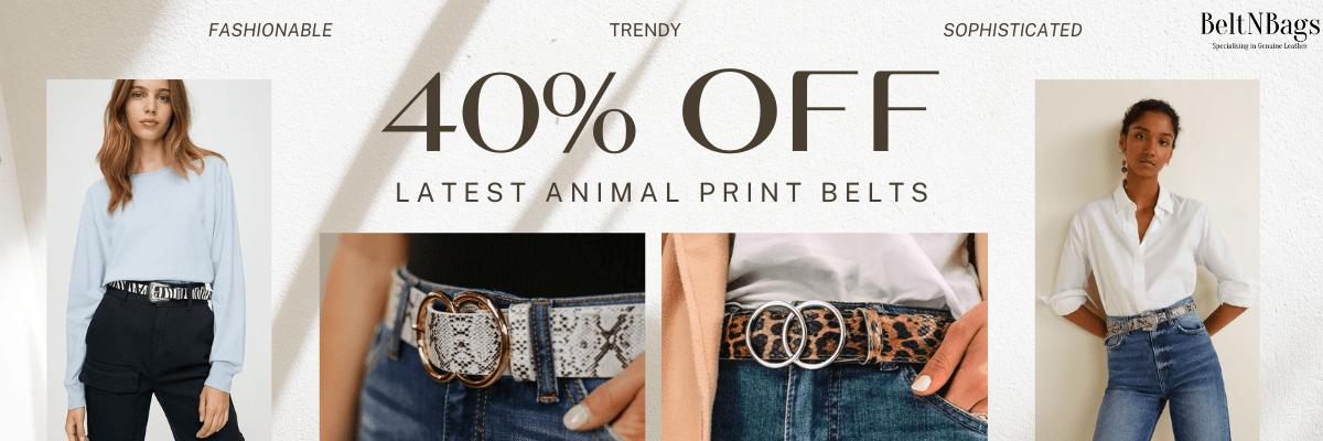 Women's animal print belts collection Banner | BeltNBags
