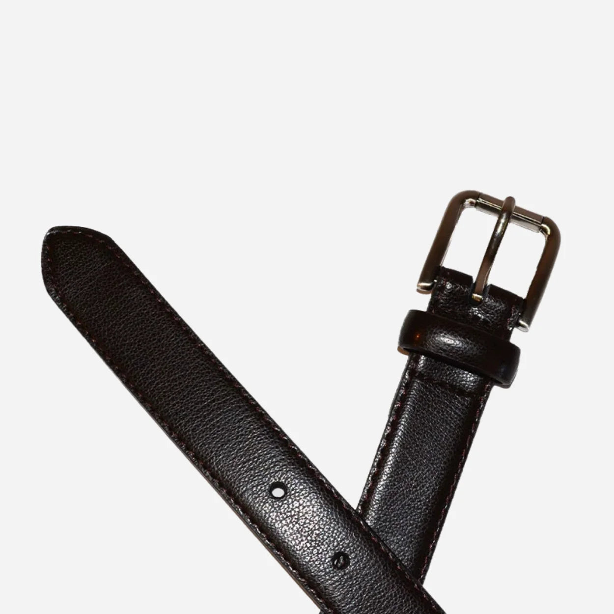 BYRON - Dark Brown Genuine Leather Boys Belt