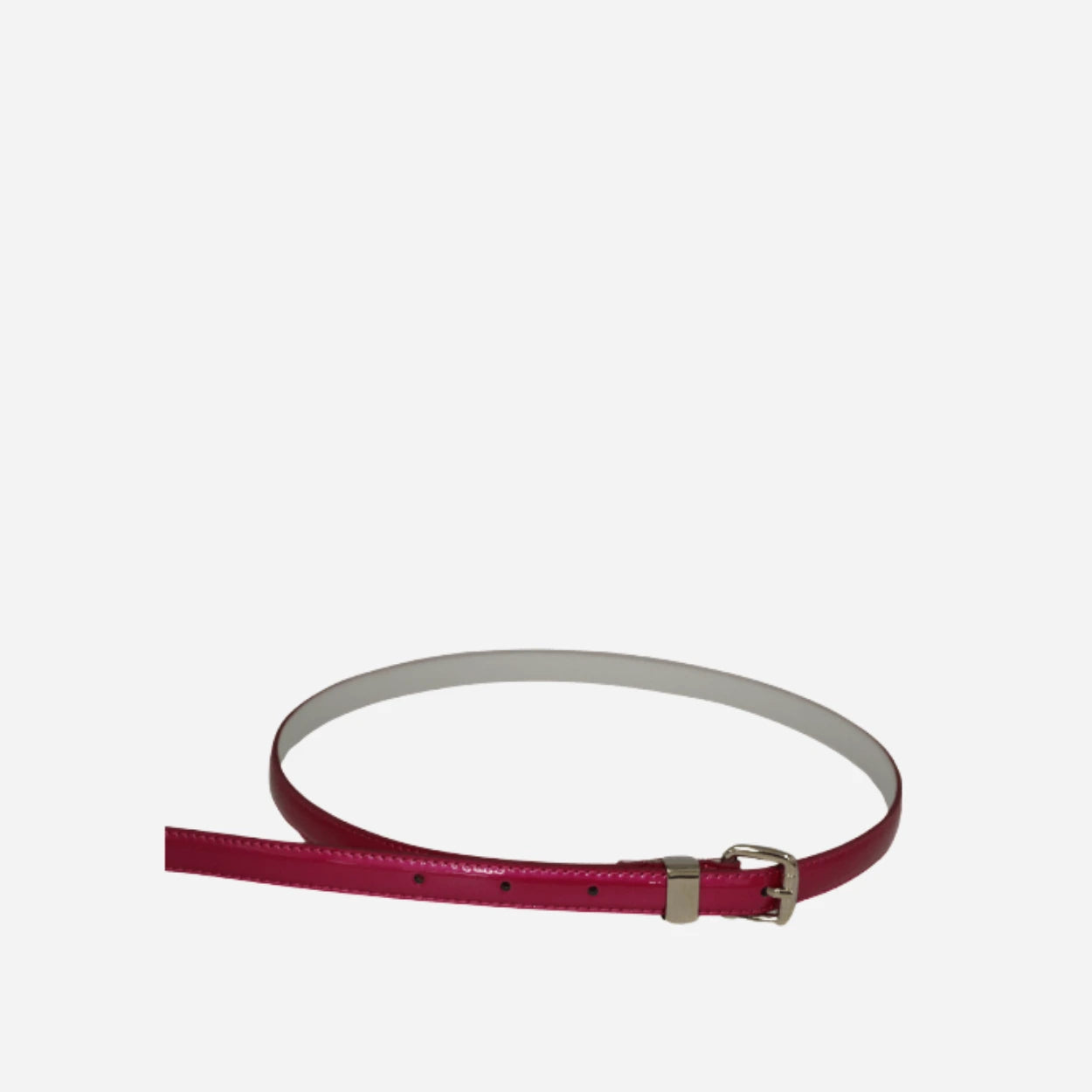 CARRIE - Womens Red Rosie Patent Skinny Leather Belt