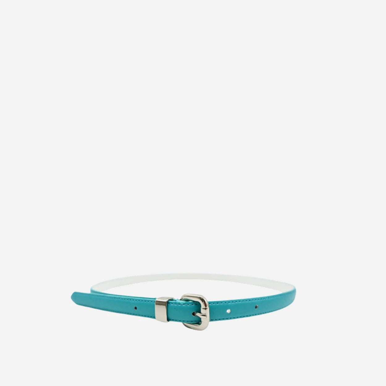 CARRIE - Womens Turquoise Aqua Blue Genuine Leather Belt with Silver Buckle - BeltNBags