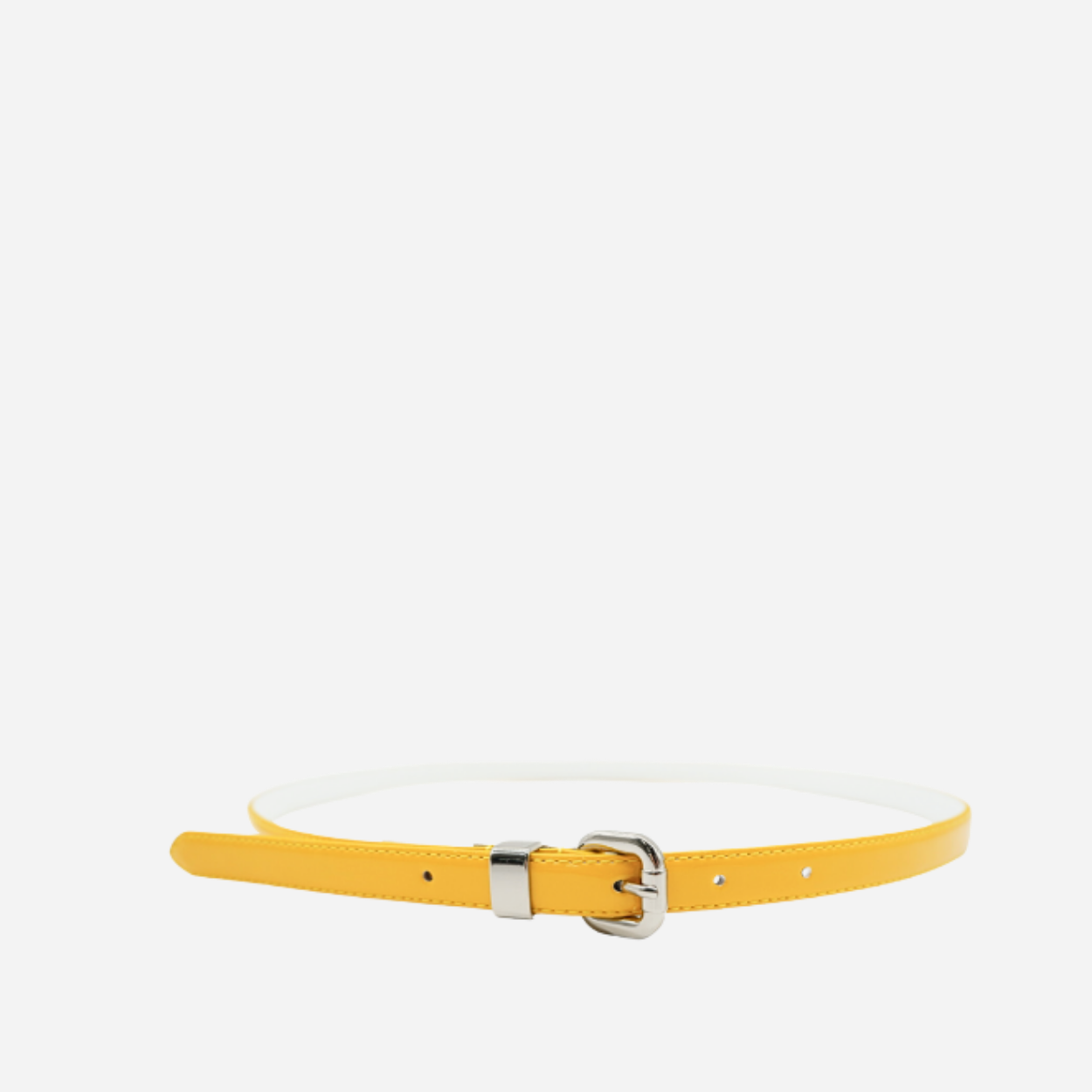 CARRIE Womens Yellow Skinny Patent Leather Belt - Main Image