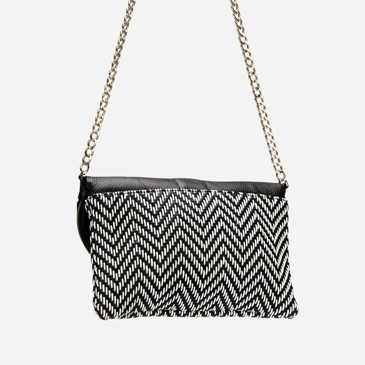 CHISWICK - Addison Road Black & White Weave Crossbody Bag