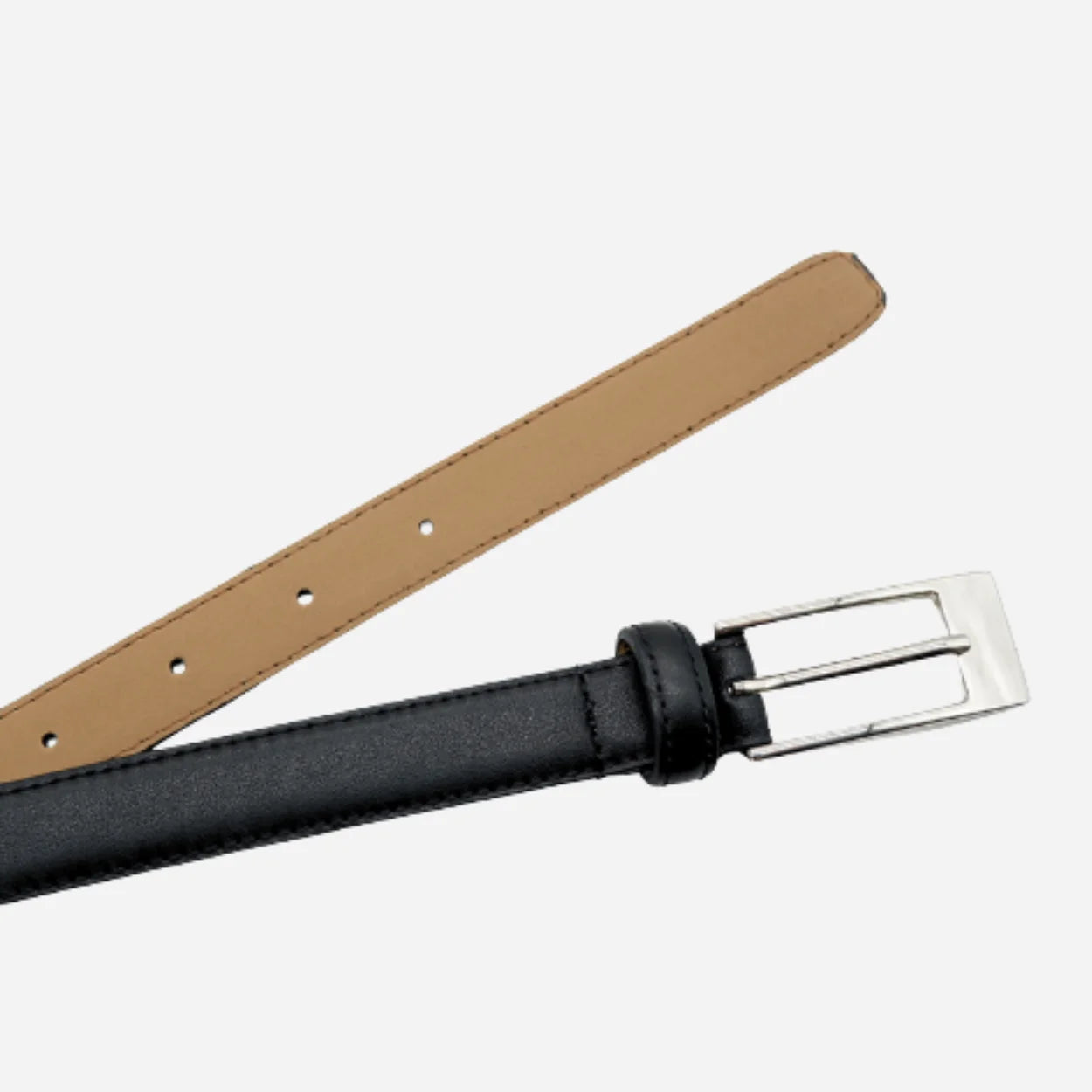 DEANEEN - Women's Black Genuine Leather Belt