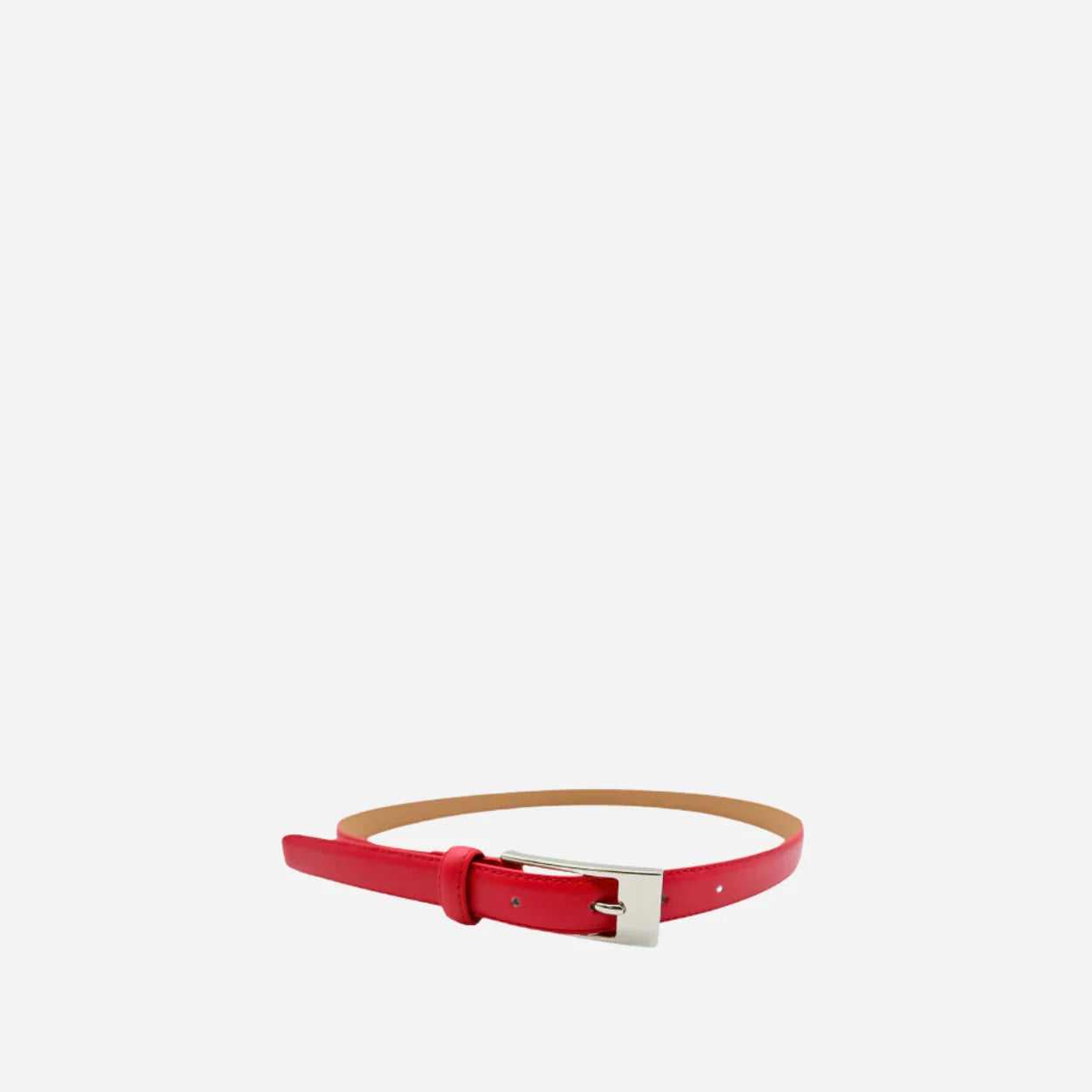DEANEEN - Women's Red Genuine Leather Belt - BeltNBags