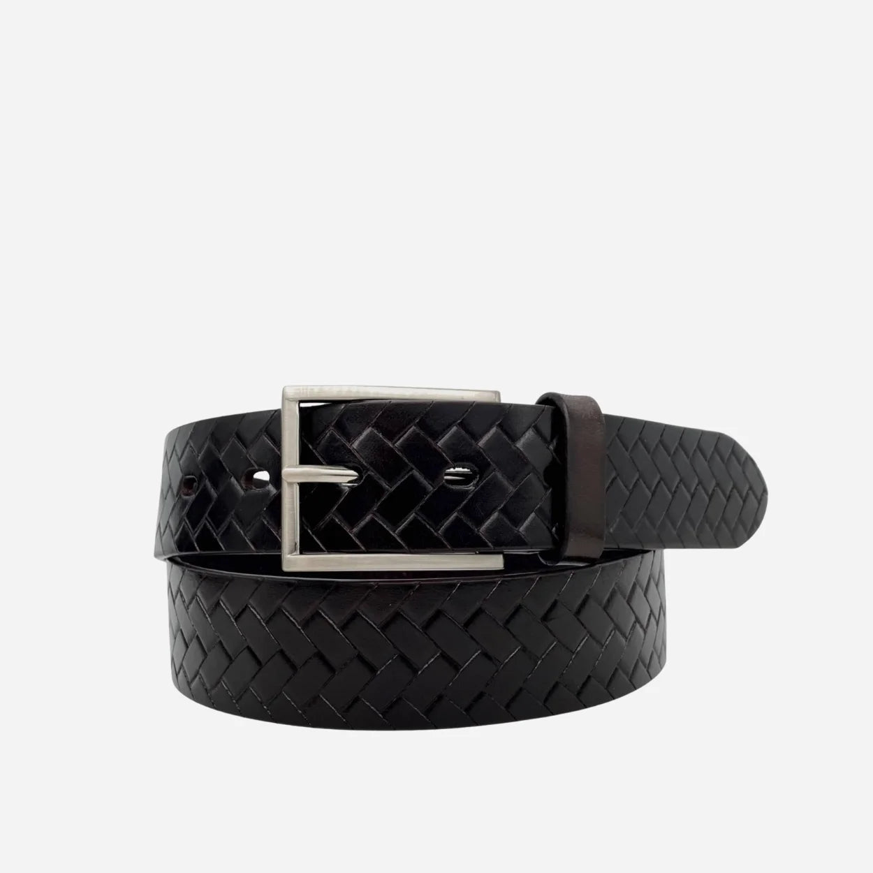 GABRIEL - Men's Dark Brown Leather Textured Belt