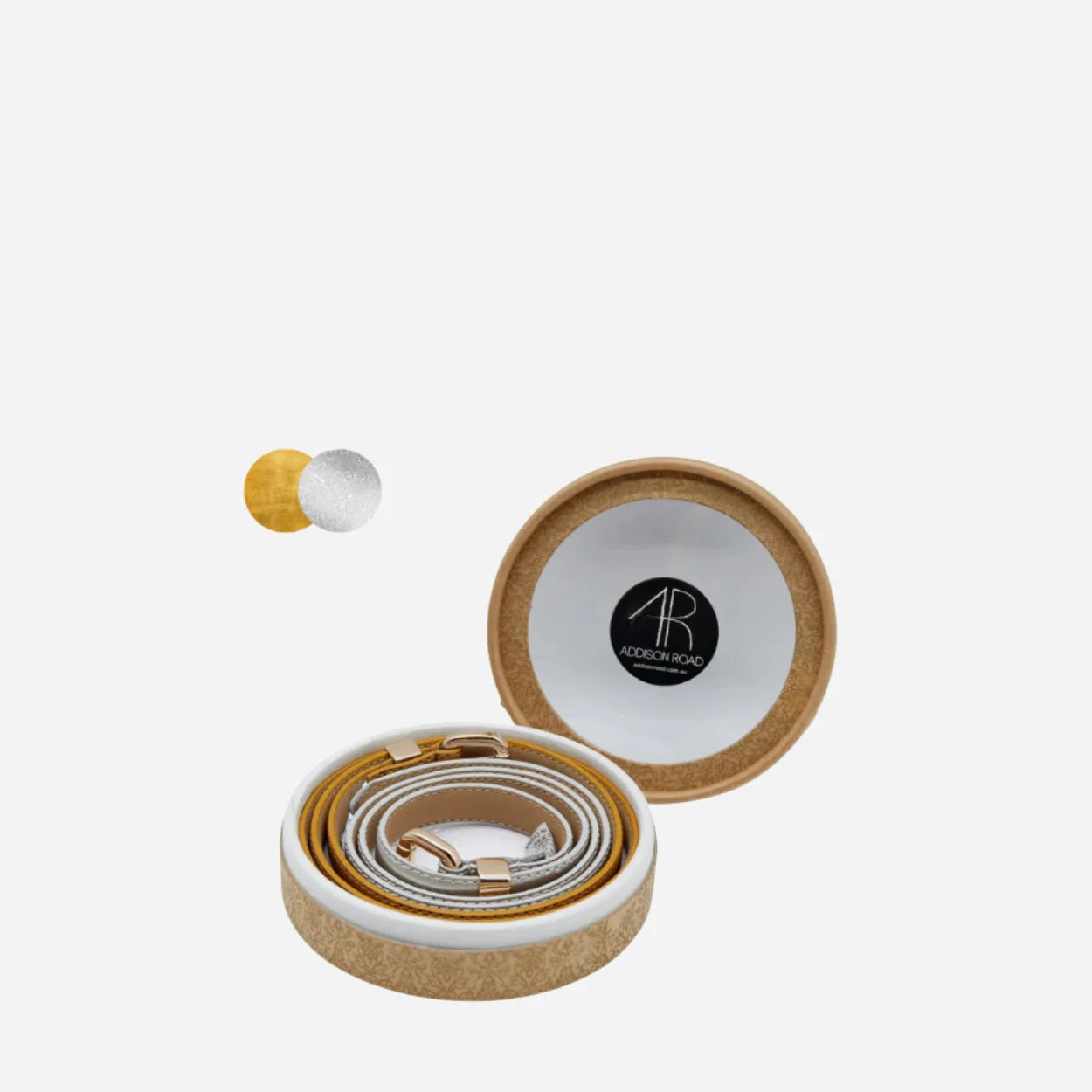 Gift Box 2 Belts | Women's Gold & Silver Skinny Leather Belt Gift Set