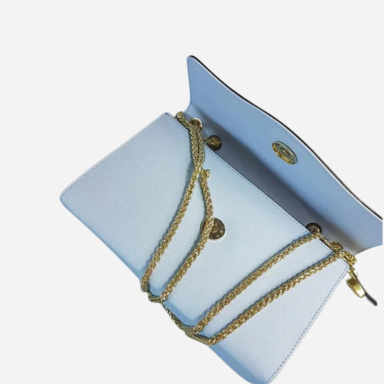 IVANHOE - Addison Road Blue Leather Clutch Bag with Tropical Print - BeltNBags