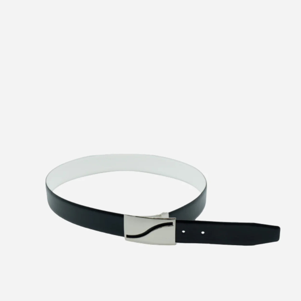 JAMES - Mens Black and White Reversible Leather Belt - BeltNBags