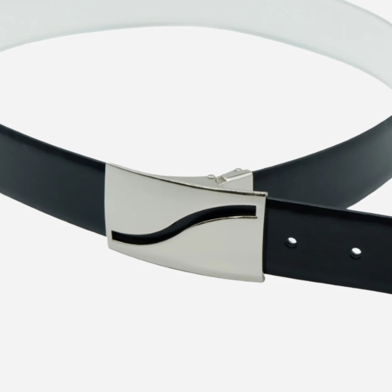 JAMES - Mens Black and White Reversible Leather Belt - BeltNBags