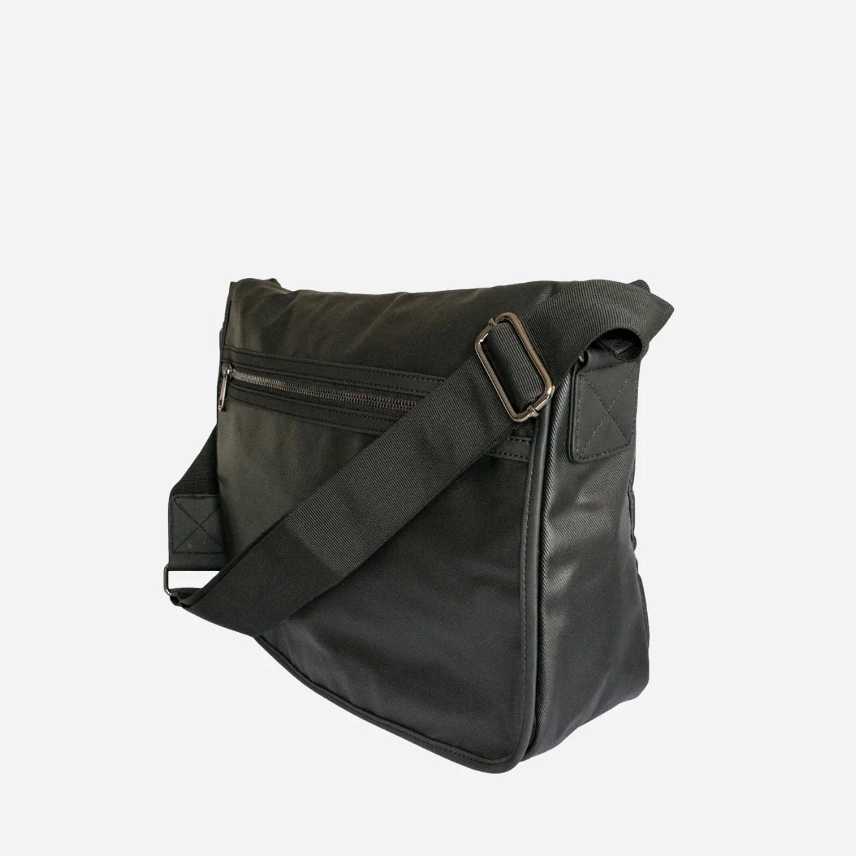 JAMIESON - Mens Black Faux Leather Messenger Bag