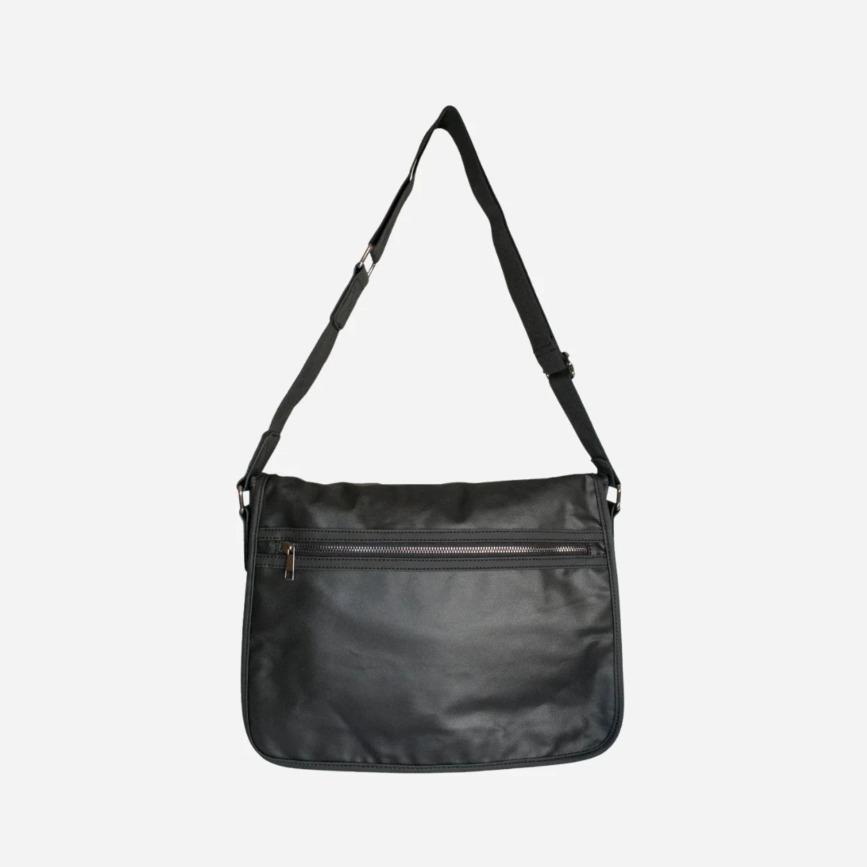 JAMIESON - Mens Black Faux Leather Messenger Bag