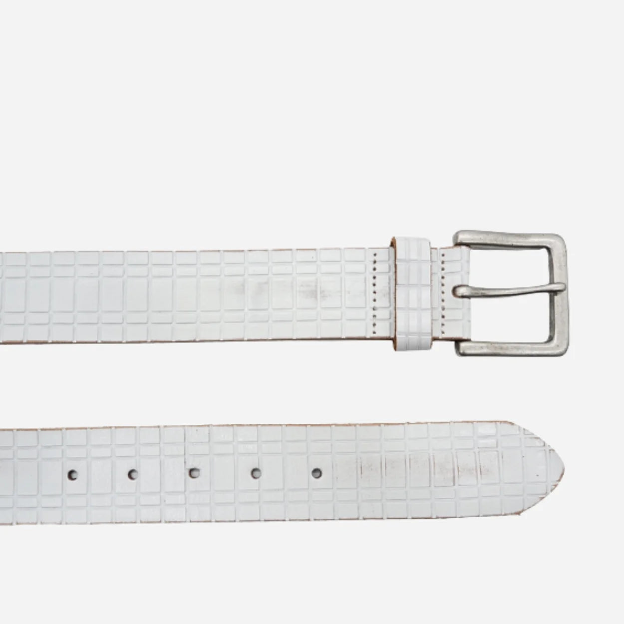 KHALID - Mens Off-White Leather Belt - BeltNBags