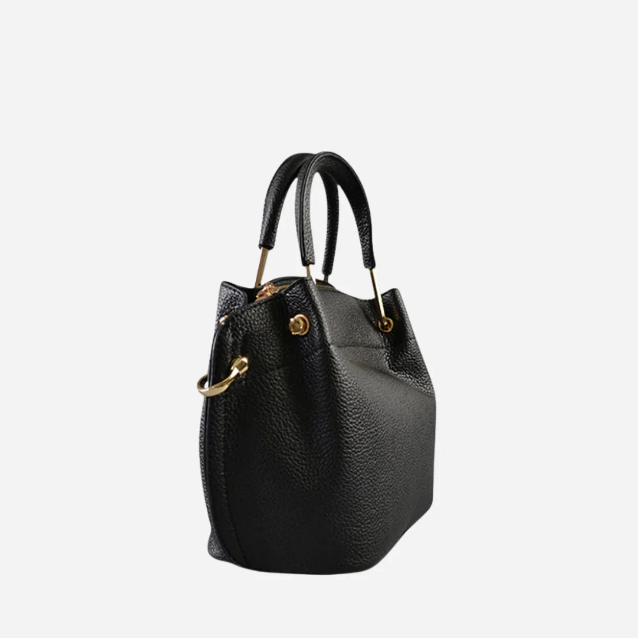 LUCY - Black Vegan Leather Handbag & Crossbody Bag