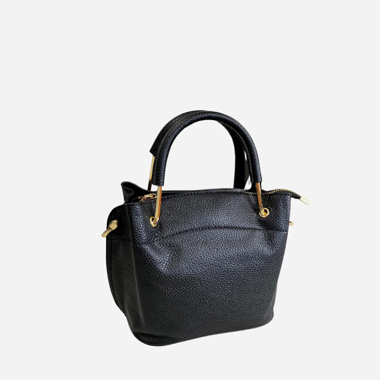 LUCY - Black Vegan Leather Handbag & Crossbody Bag
