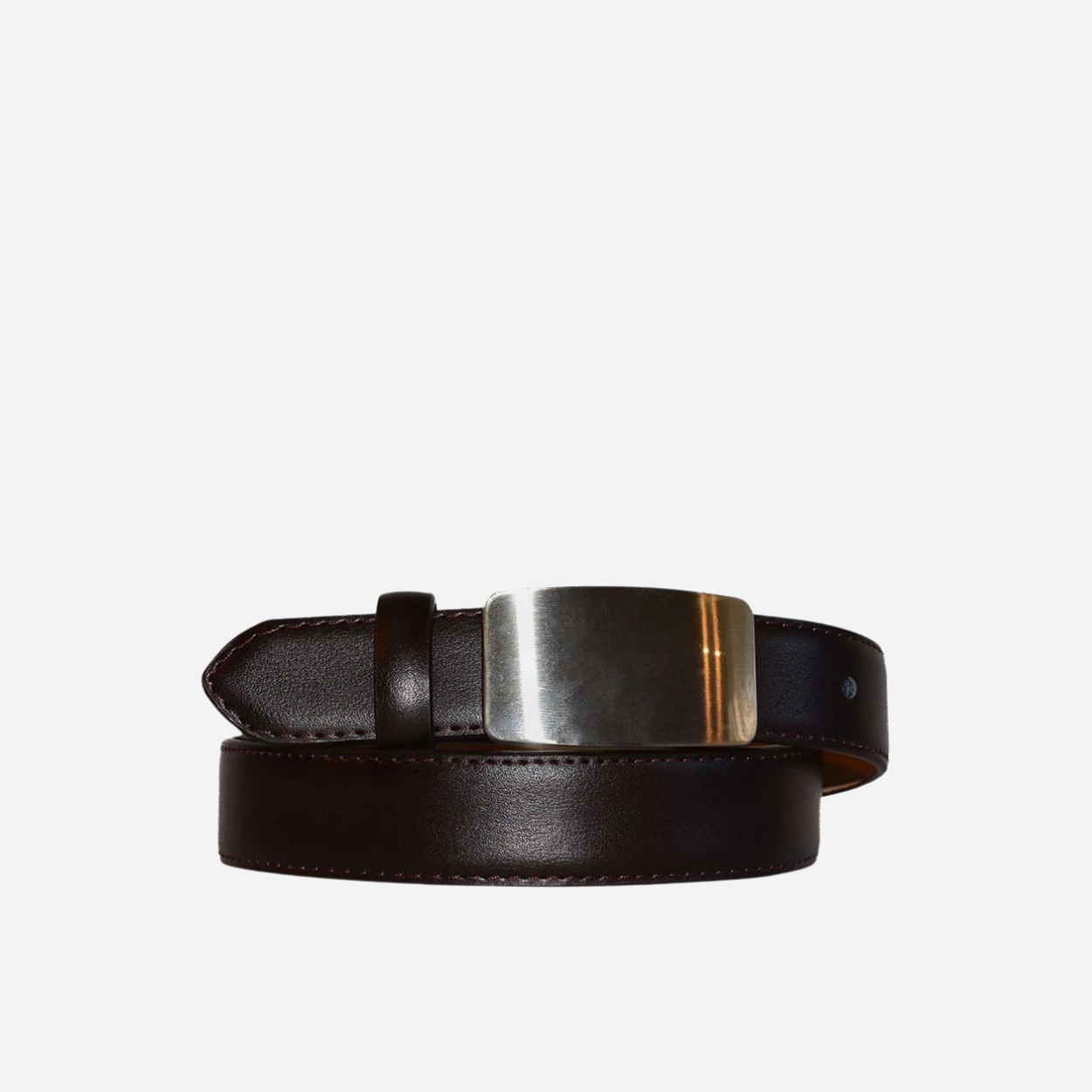 MATEO - Dark Brown Genuine Leather Boys Belt with Shield Buckle