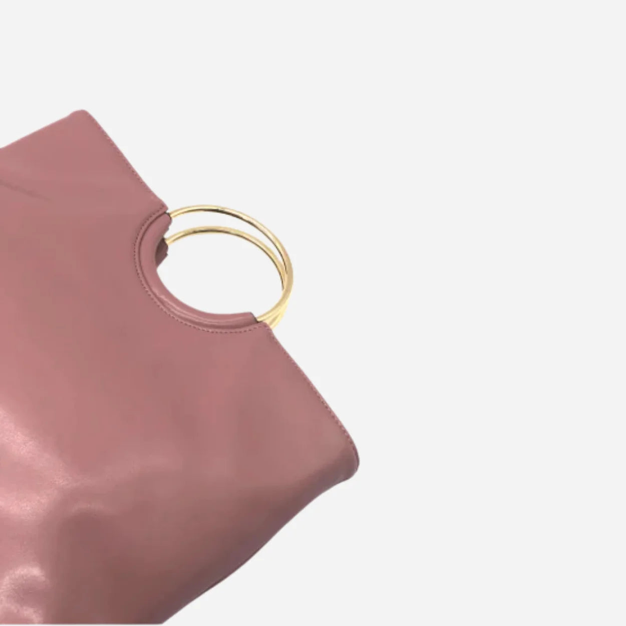 MILLFIELD - Pink Structured Leather Gold Ring Handle Bag
