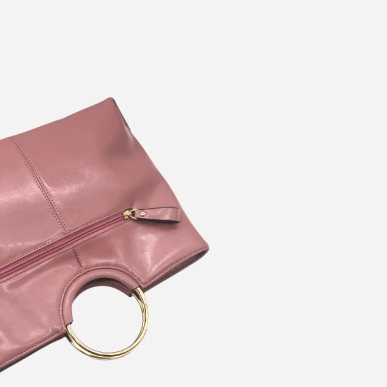 MILLFIELD - Pink Structured Leather Gold Ring Handle Bag