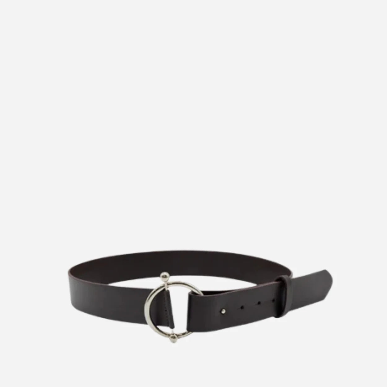 CAMELLIA - Women's Dark Brown Genuine Leather Ring Belt