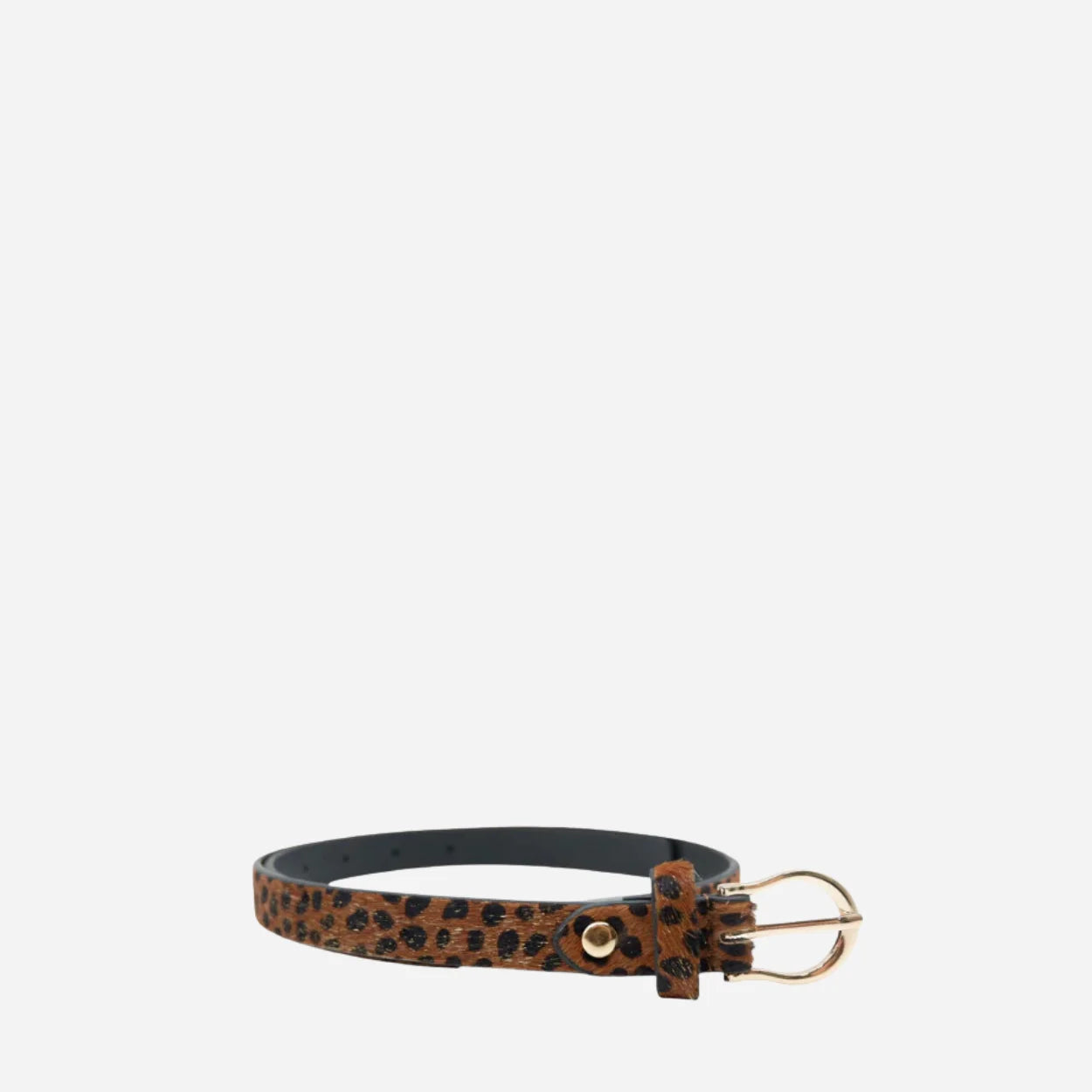 NARWEE - Women's Gold Leopard Print Genuine Leather Belt
