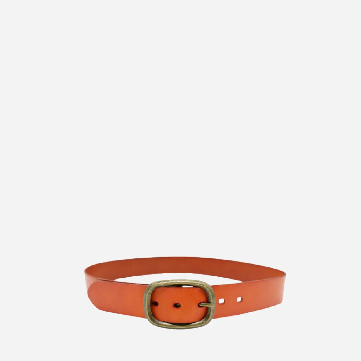 NOWRA - Women's Tan Genuine Leather Belt with Brushed Gold Buckle