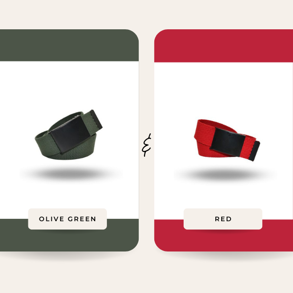 OTTO 2X1 - PLUS SIZES Cotton Nylon Webbing Belt with Black Buckle