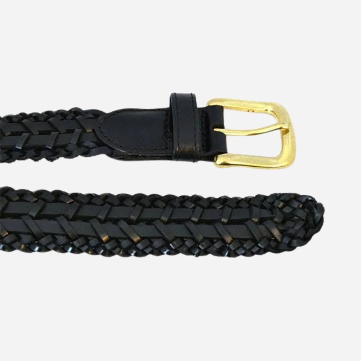 RIETERS - Mens Black Leather Plait Belt - BeltNBags