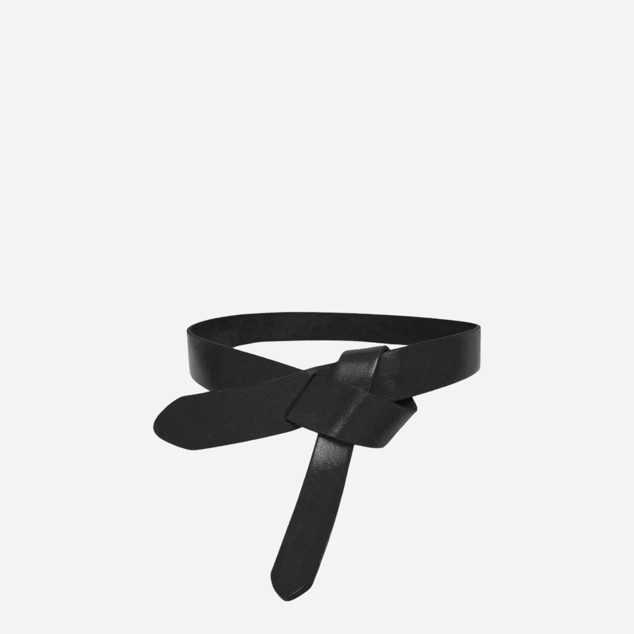 ROCKDALE - Women's Black Genuine Leather Knot Belt
