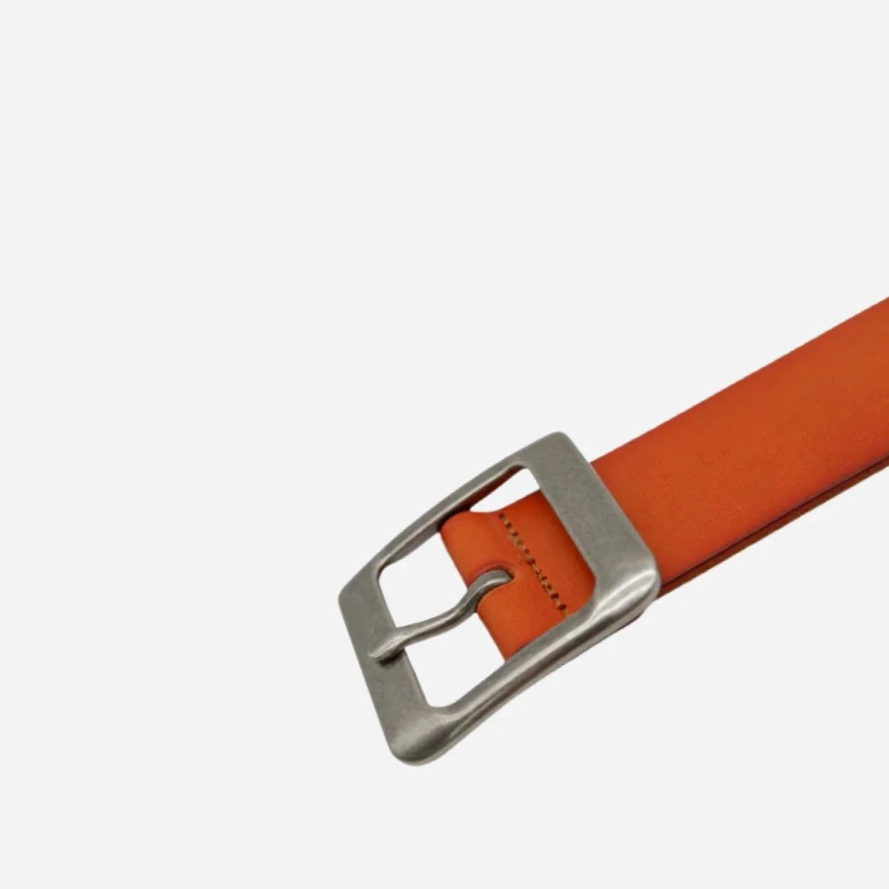 ROSEDALE - Women's Tan Genuine Leather Belt with Square Silver Buckle