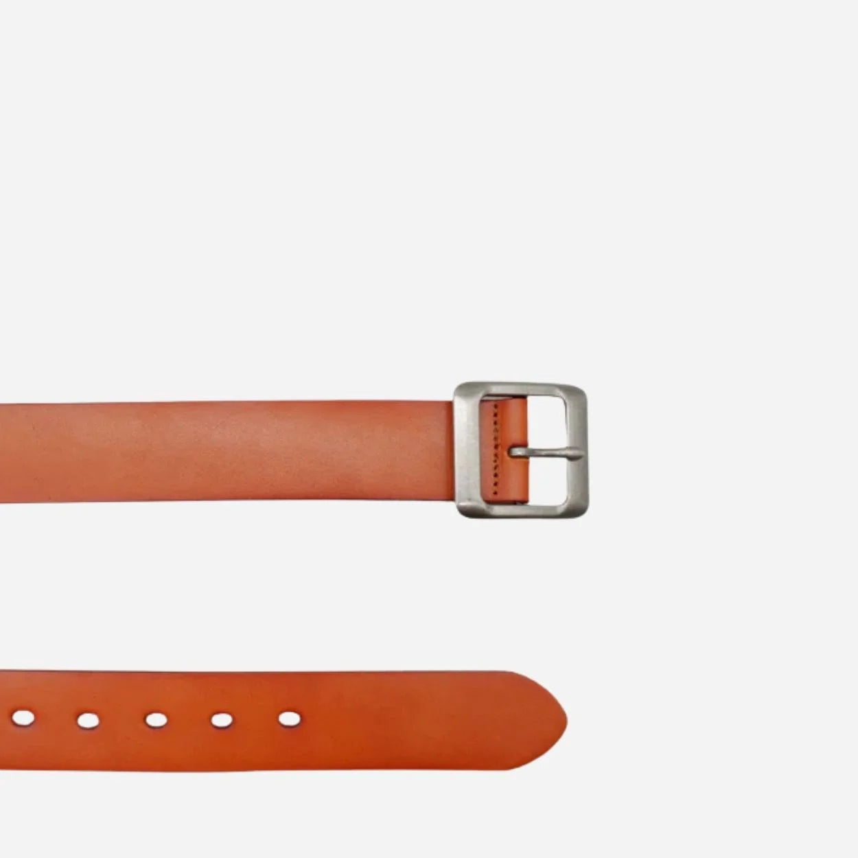 ROSEDALE - Women's Tan Genuine Leather Belt with Square Silver Buckle