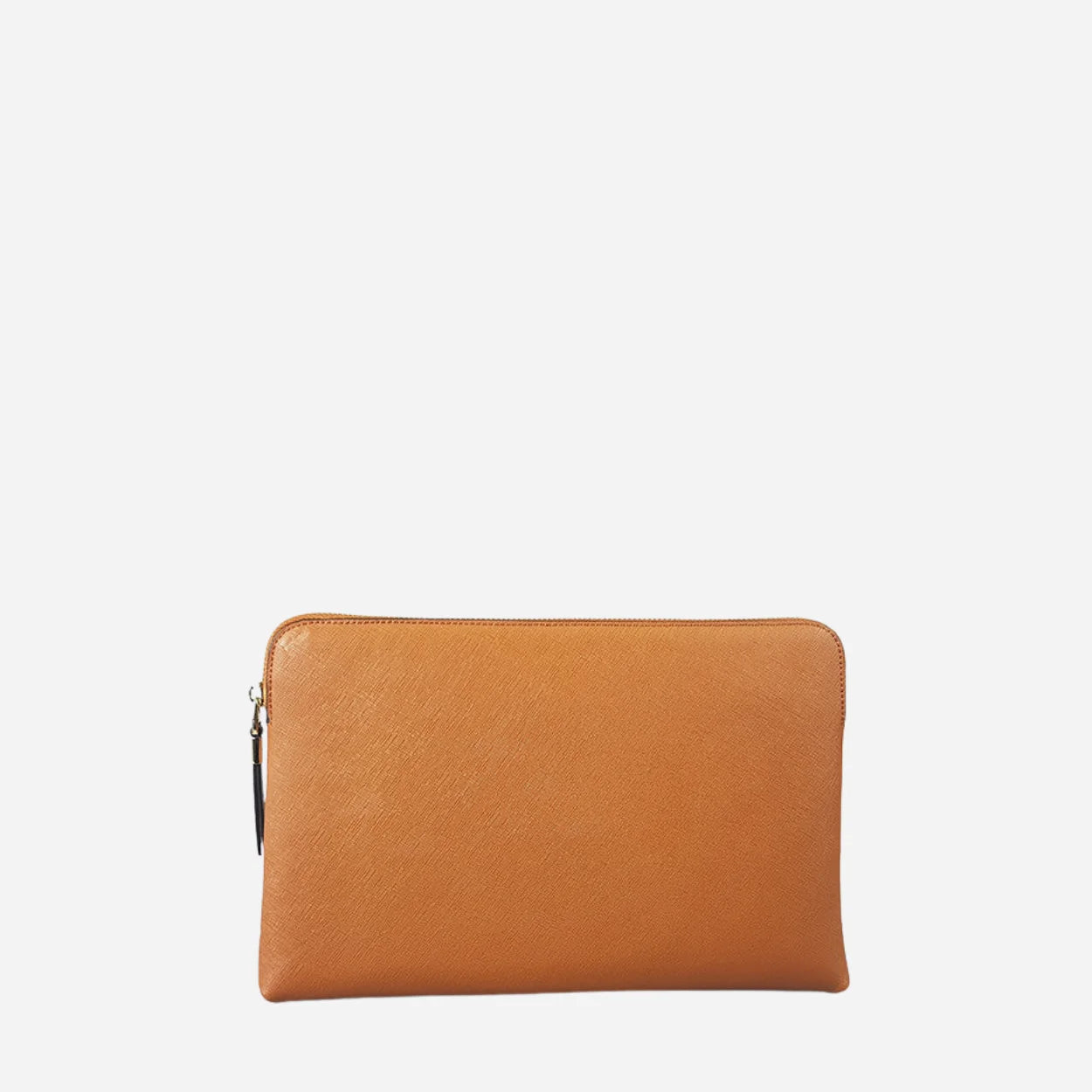 SORRENTO - Cognac Structured Saffiano Clutch