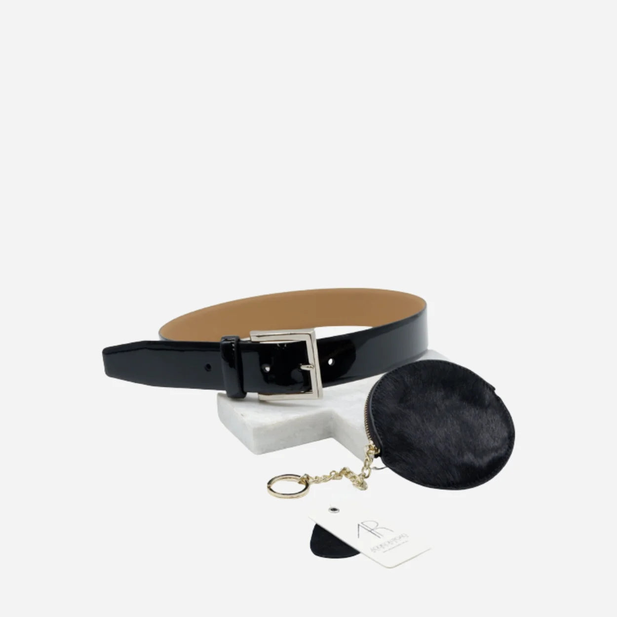 Gift Set | GRACE Leather Belt & LORN Calfhair Key Ring Coin Purse