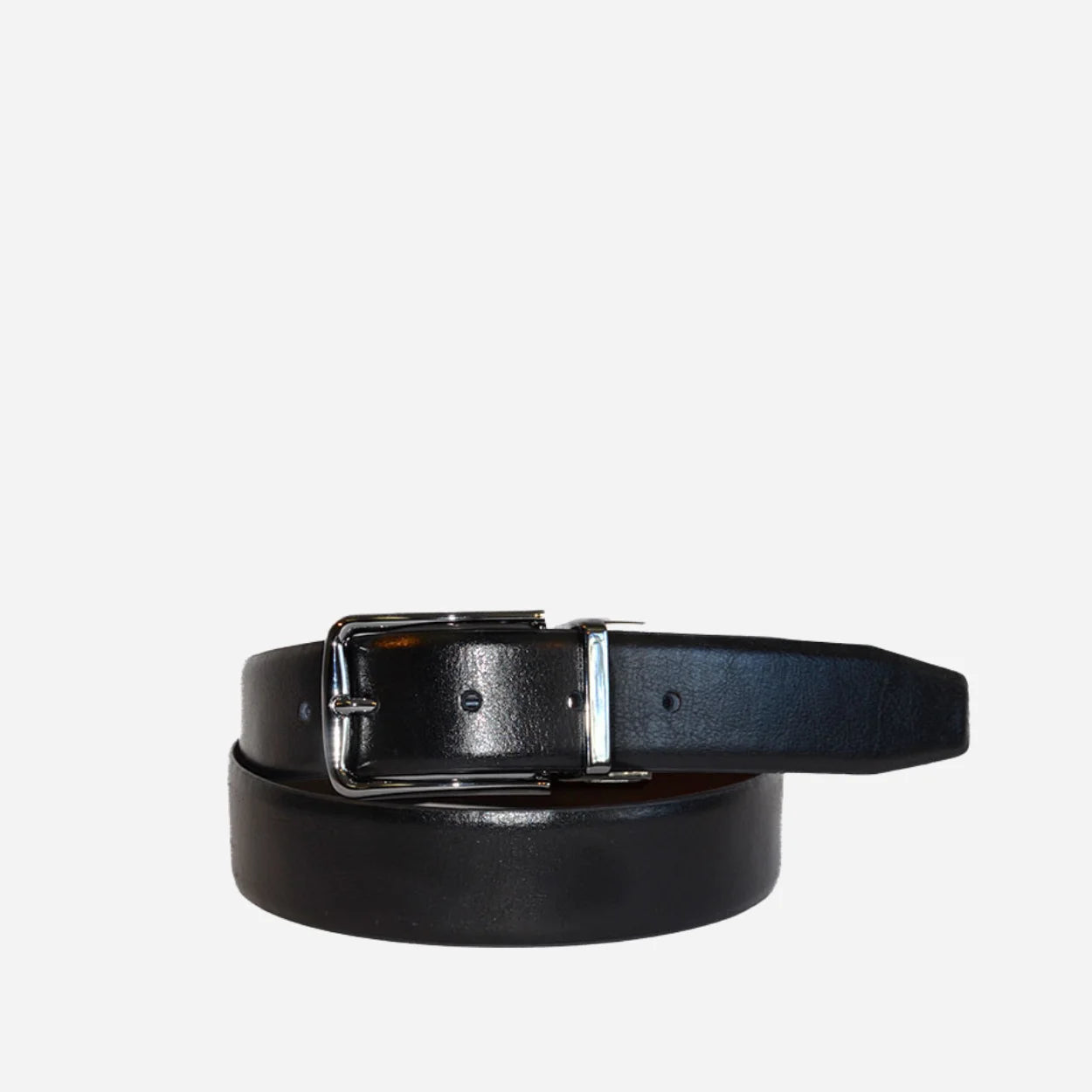STEFANO - Mens Black and Brown Reversible Genuine Leather Belt