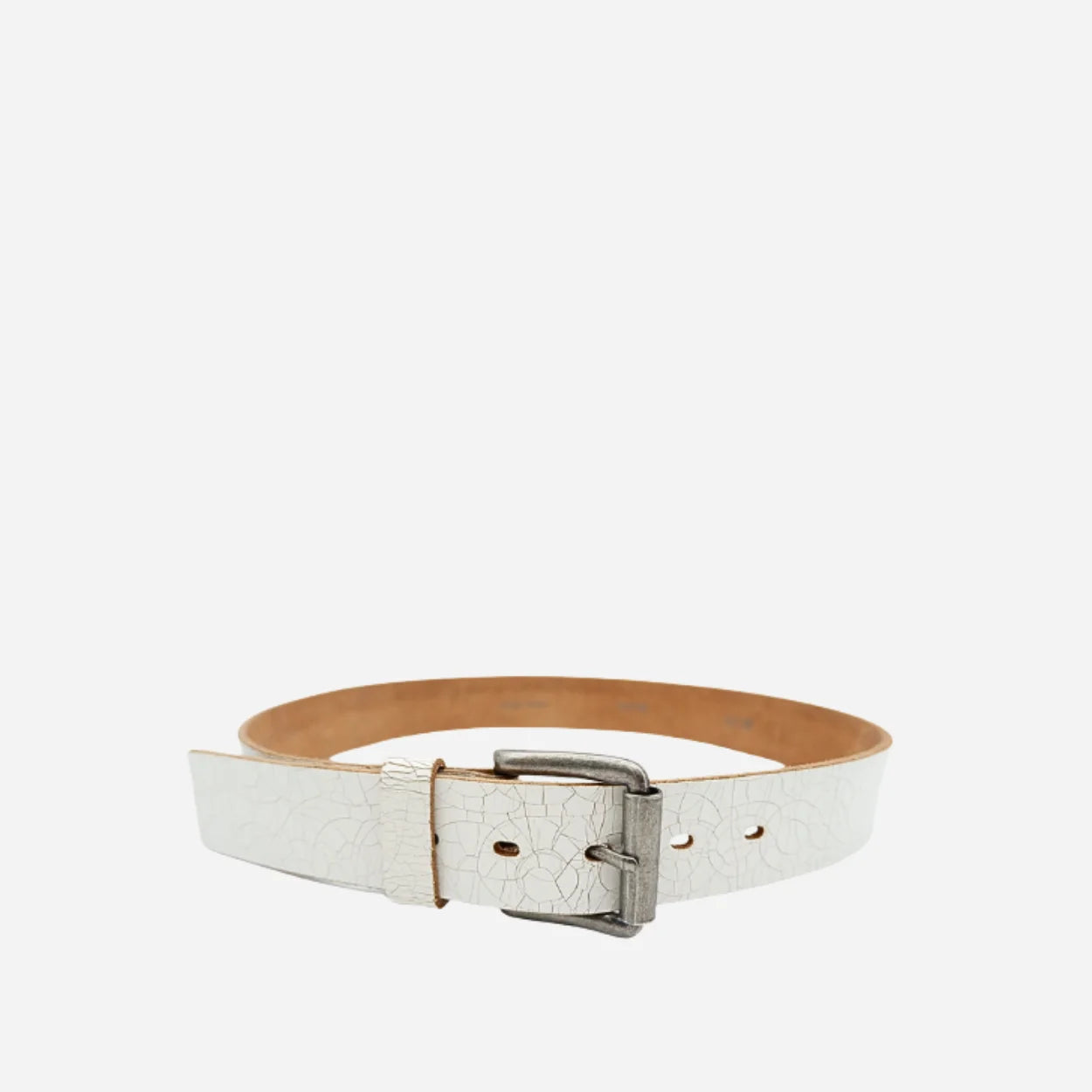 STEVEN - Mens White Leather Belt - CLEARANCE