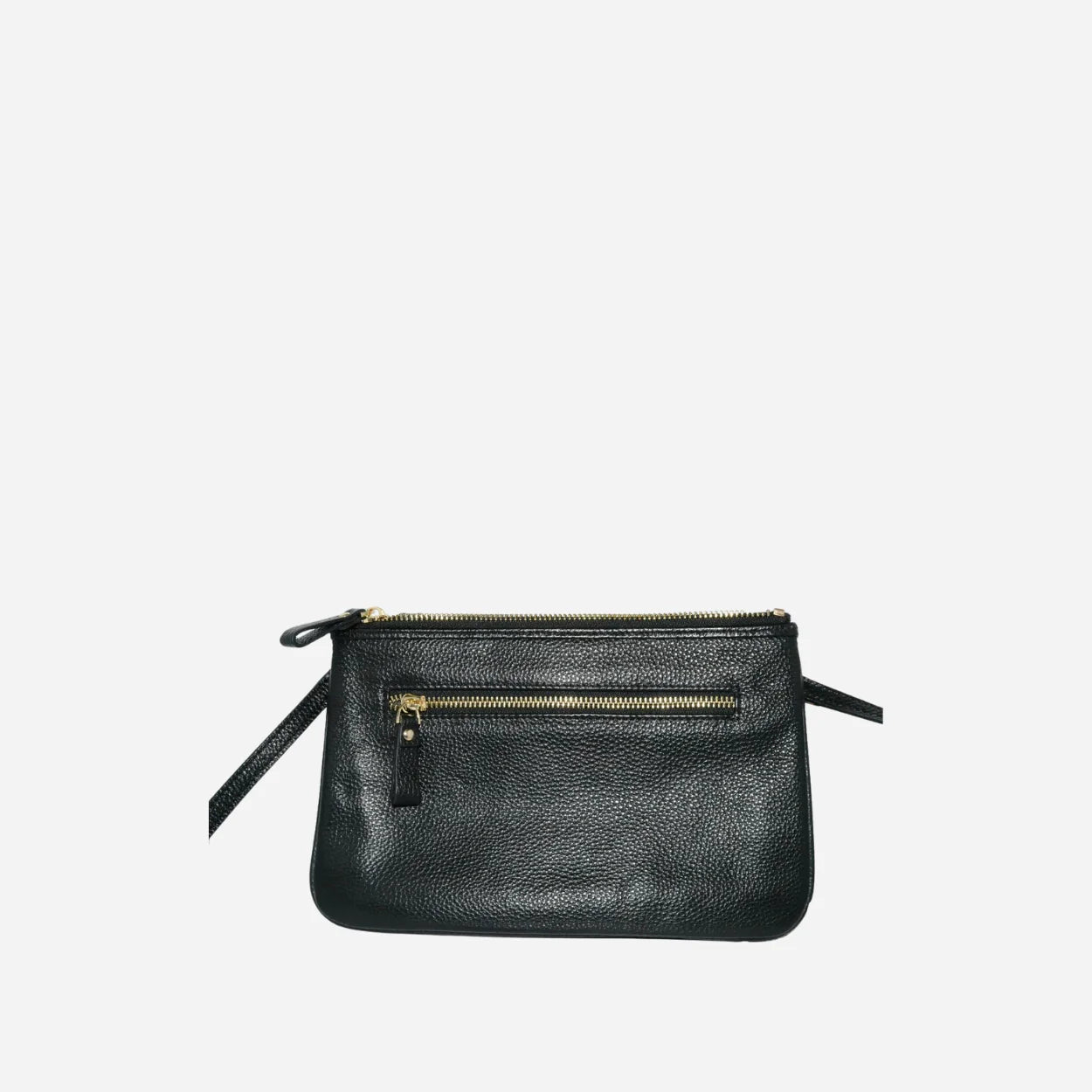 ST KILDA - Addison Road Black Genuine Leather Crossbody with black calf hair