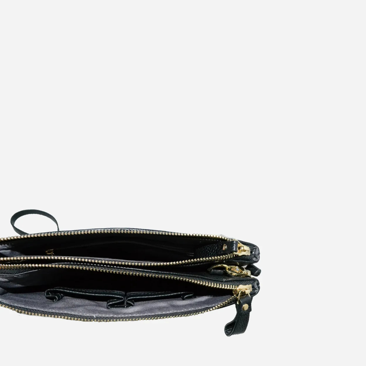 ST KILDA - Addison Road Black Genuine Leather Crossbody with black calf hair