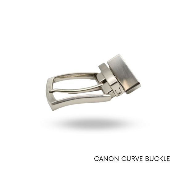 CANON - Reversible Front Curve High-Shine Nickle Silver Buckle for Men