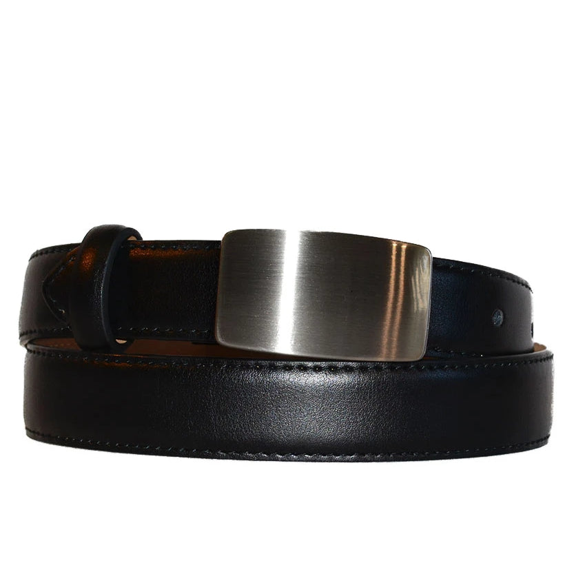 OSCAR - Black Genuine Leather Boys Belt with Shield Buckle  - Belt N Bags