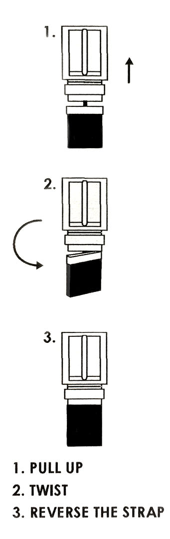 BELLA - Women Beige and Black Leather Reversible Belt with Round Buckle  - Belt N Bags