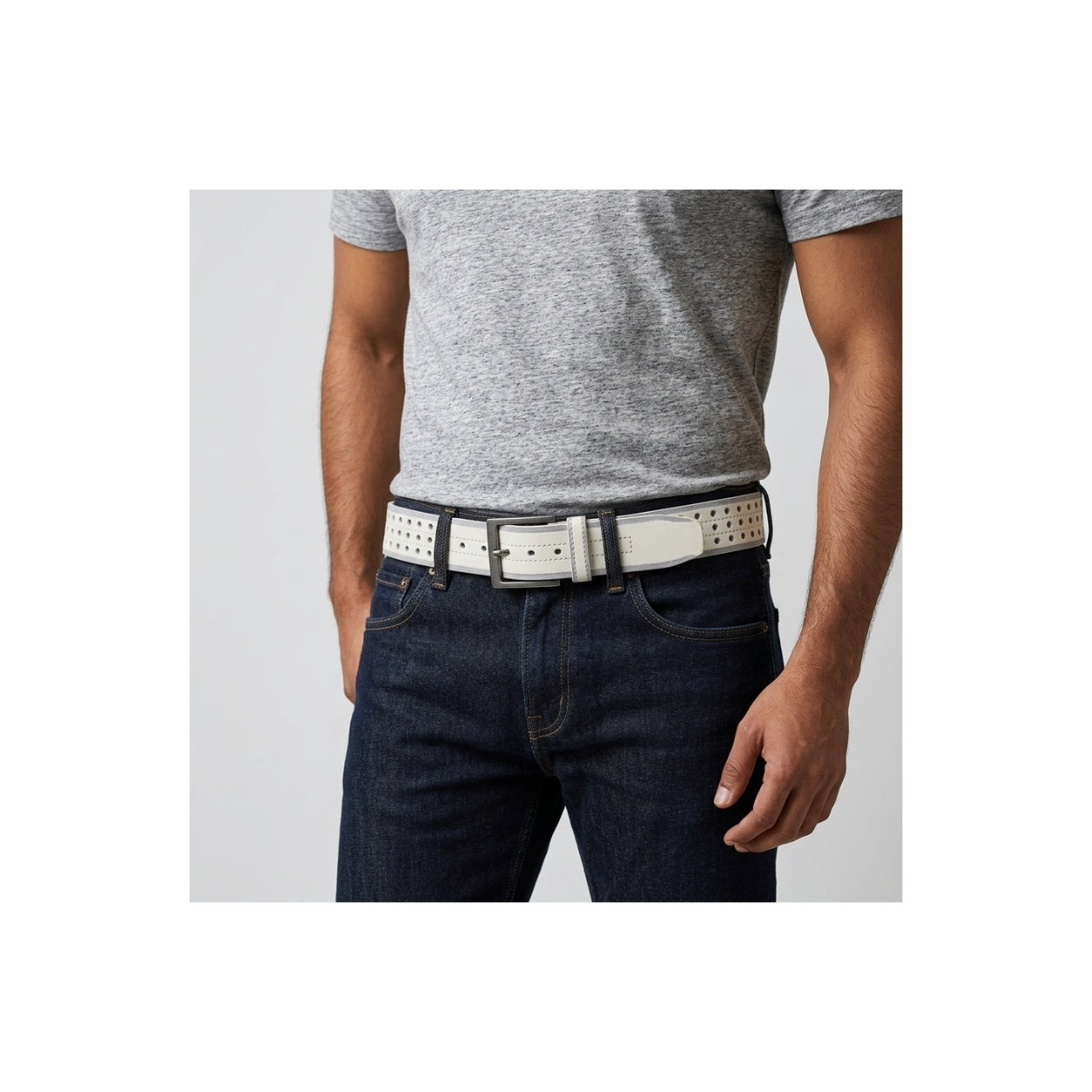 GRAYSON - Men's Perforated Leather Belt