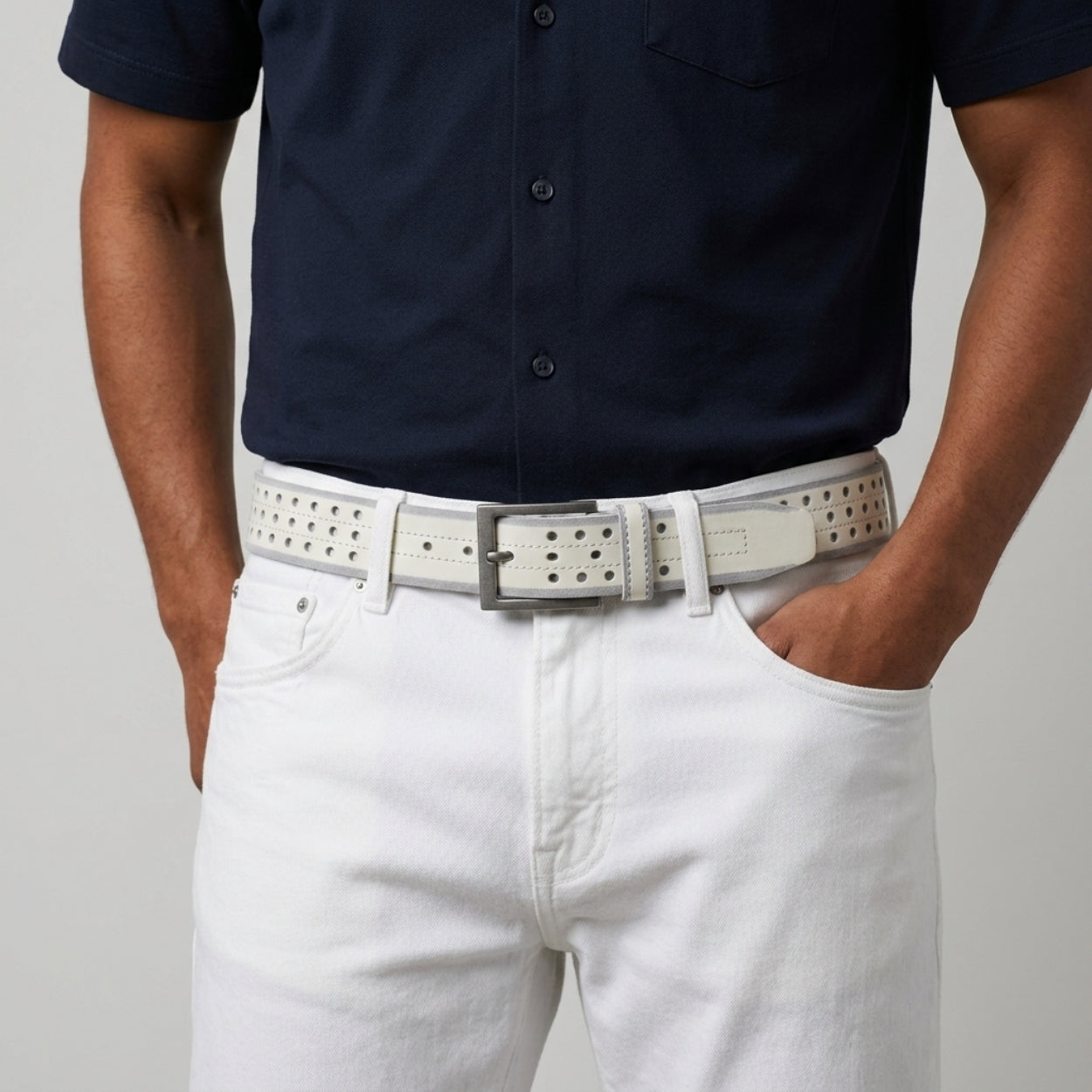 GRAYSON - Men's Perforated Leather Belt