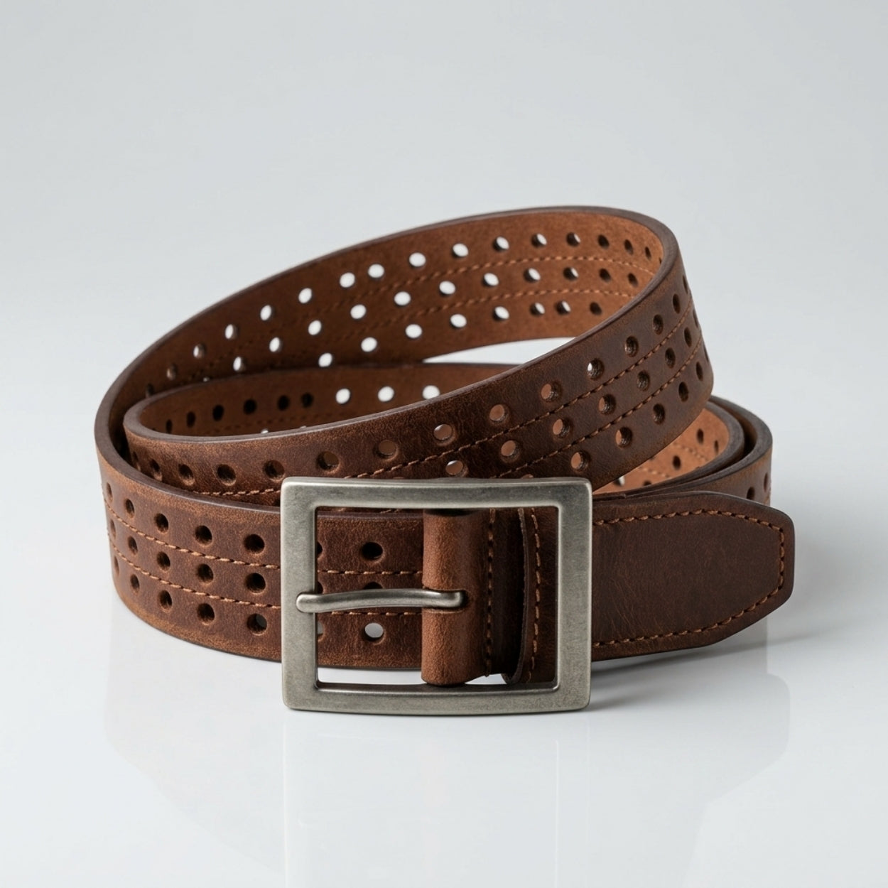 GRAYSON - Men's Perforated Leather Belt
