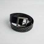 Dalton Studded Leather Belt with Square Buckle