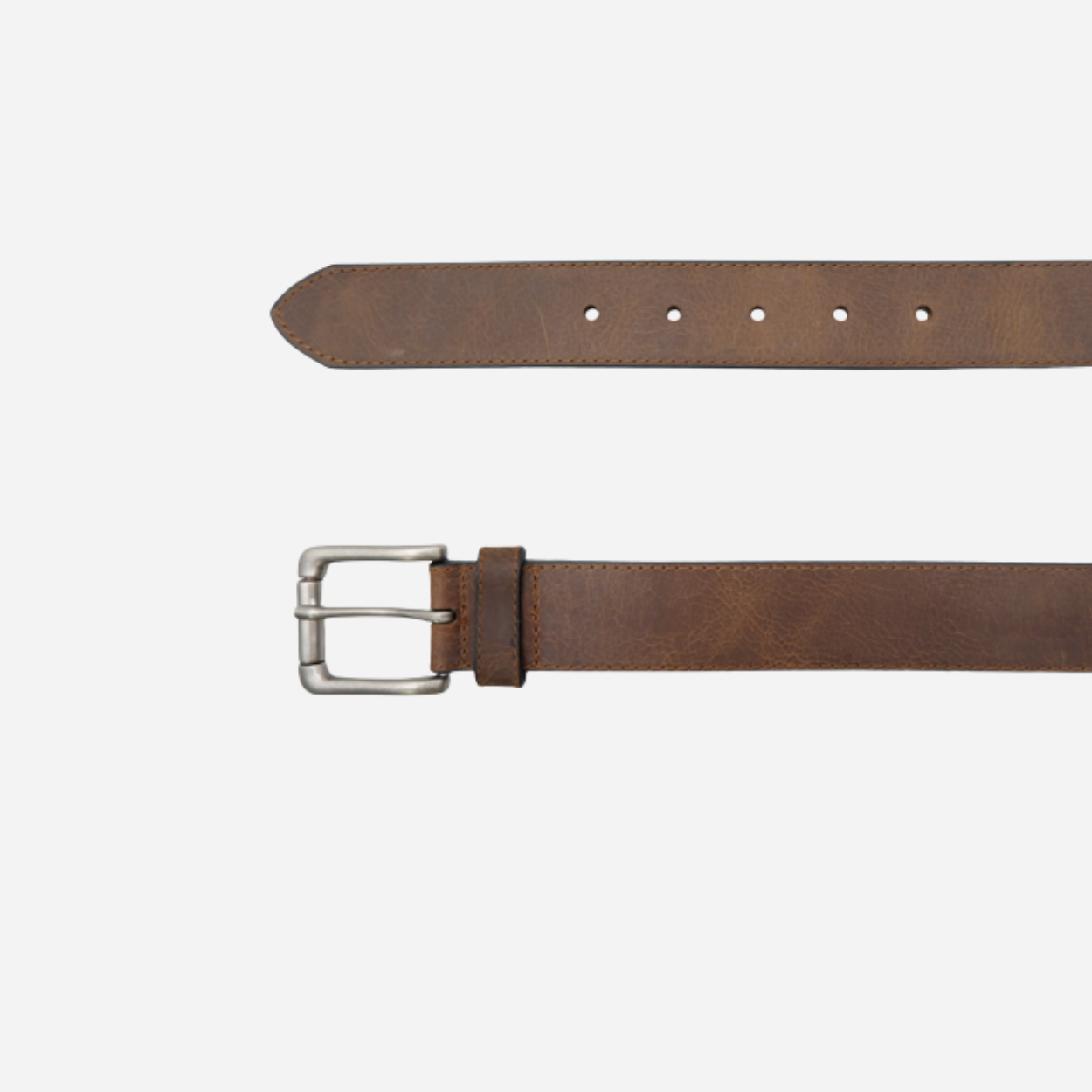 ROMIT - Men's Brown Genuine Leather Belt with Gunmetal Buckle