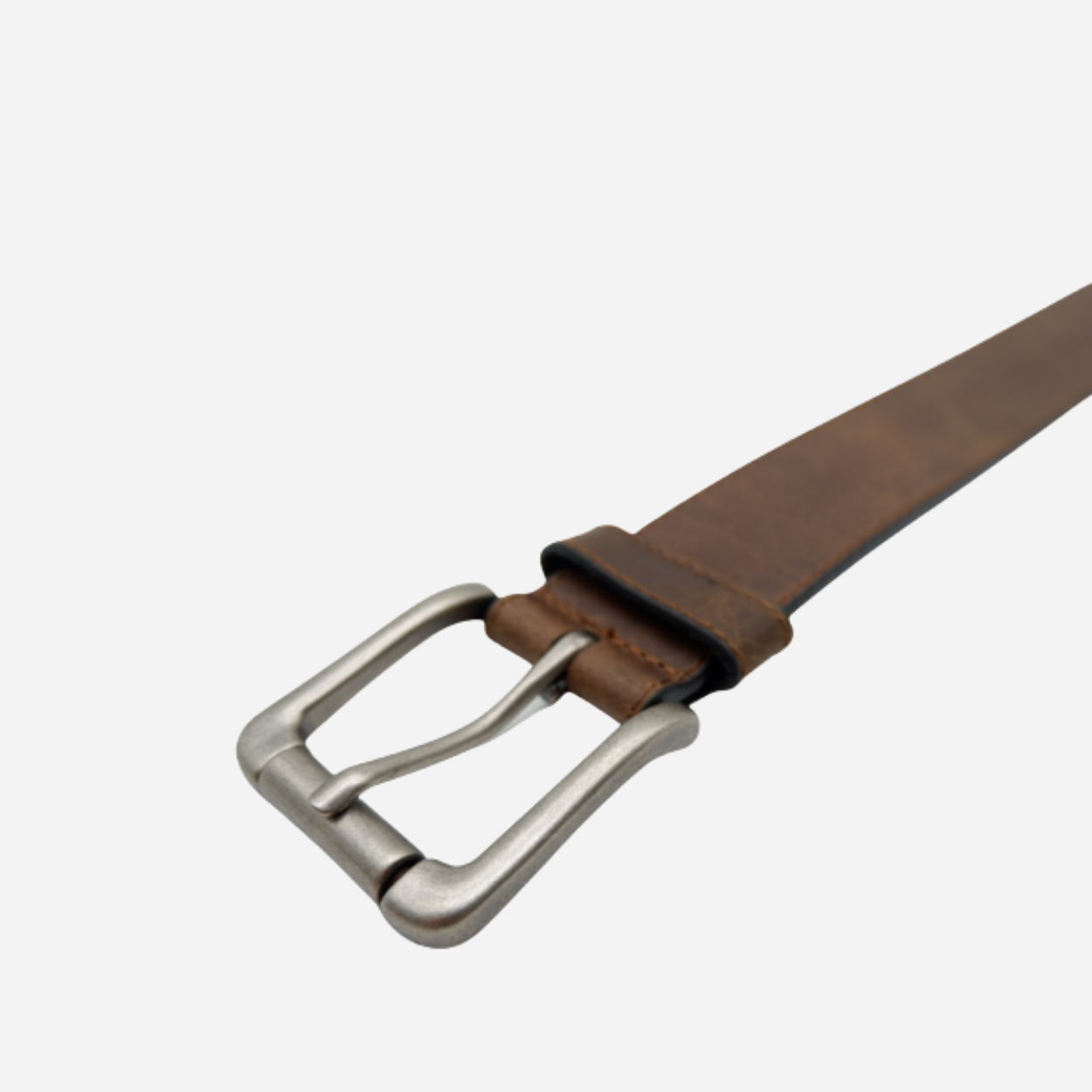 ROMIT - Men's Brown Genuine Leather Belt with Gunmetal Buckle