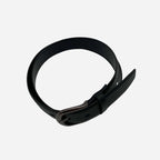 AIDEN - Men's Black Genuine Leather Belt with Black Polished Pin Buckle