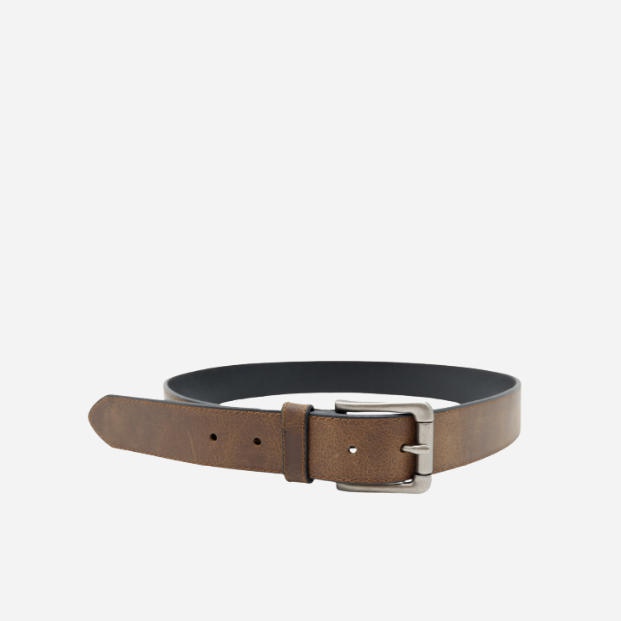 ROMIT - Men's Brown Genuine Leather Belt with Gunmetal Buckle