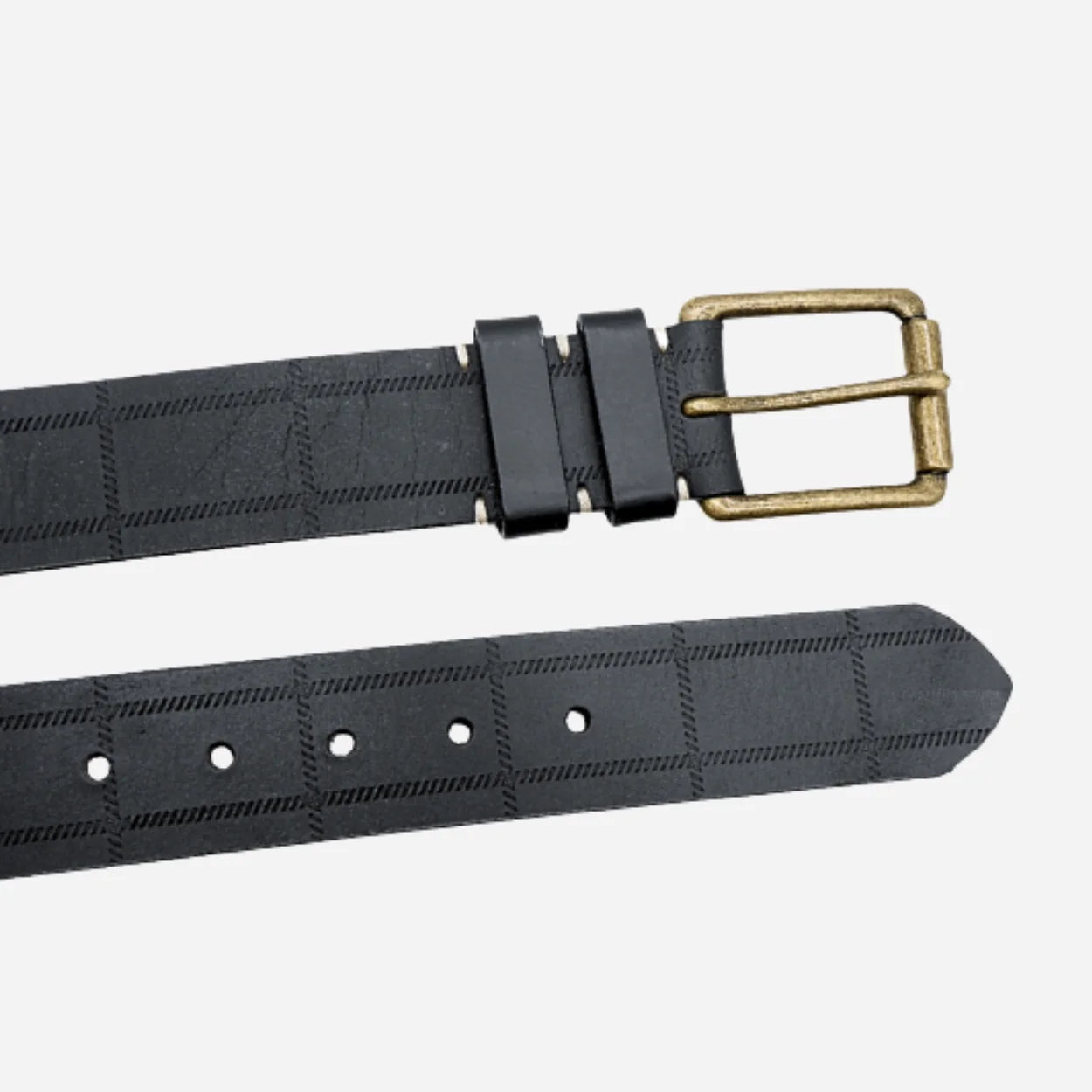 ALBERT - Mens Black Genuine Leather Belt