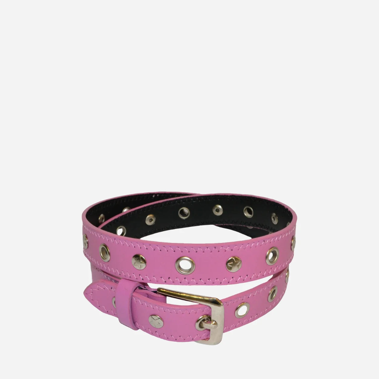 AMARA - Girls Pink and Brown Eyelet Skinny Belt Combo Pack